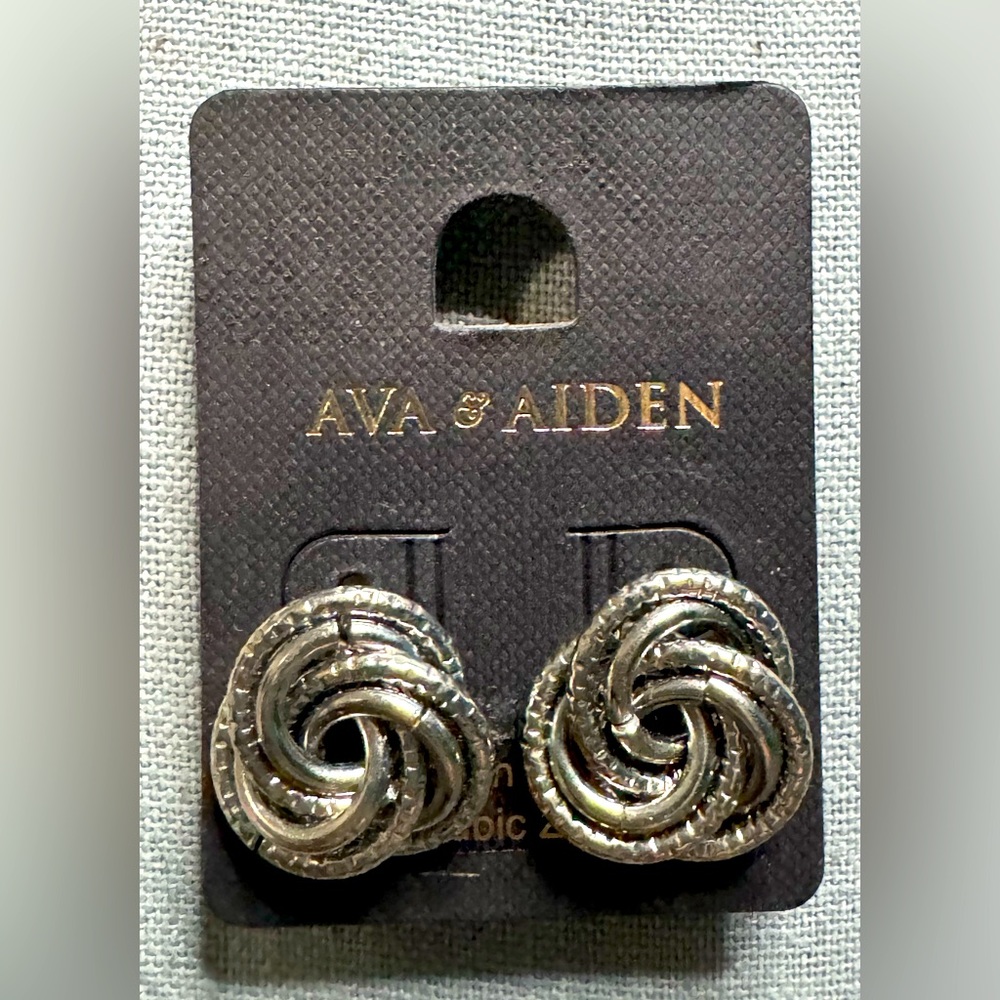 Ava & Aiden Silver Toned Earings